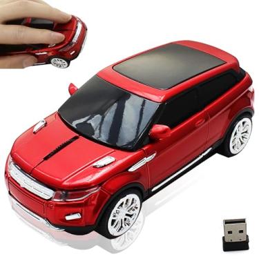 Imagem de Mouse sem fio fofo em forma de carro óptico ergonômico para jogos, silencioso, portátil, sem fio, mouse de escritório para meninos, meninas, homens, mulheres, presente de estudante com receptor USB