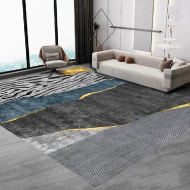 Imagem de Tapete simples para sala de estar, mesa de centro, tapete grande antiderrapante, tapete de cabeceira para quarto, decoração para casa (100x150 cm, 40x59 polegadas/FLR-8)