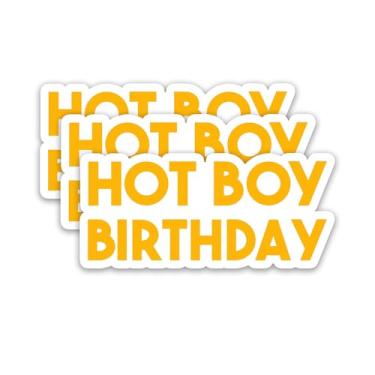 Imagem de (3 peças) Adesivo de aniversário Hot Boy – Presentes engraçados de aniversário para 21-25 - 30 - 40º aniversário decalque de vinil impermeável para álbuns, laptop, garrafa de água, diário, 7,6 x 4,8
