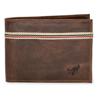 Imagem de Carteira Masculina Porta Cartão Couro Legítimo com plástico(Marrom)