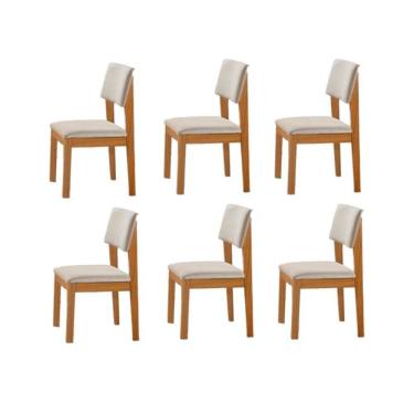Imagem de Kit 6 Cadeiras para Mesa de Jantar Estofada Turim LJ Móveis