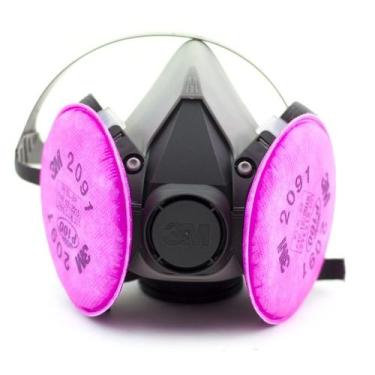 Imagem de Respirador 3M 6200 Com Filtros 2091 Para Partículas Altamente Tóxicas