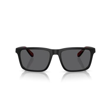 Imagem de Emporio Armani Óculos de sol retangulares masculinos Ea4219, Preto fosco/cinza polarizado, 57 mm