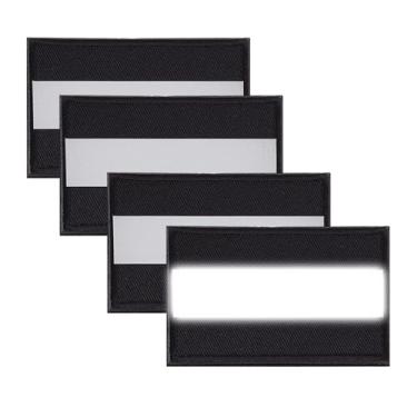 Imagem de NICENEEDED 4 peças de adesivos refletivos de segurança, adesivos refletivos de gancho e laço para esportes noturnos, jaquetas de chuva, caminhantes, cães, camisetas pretas