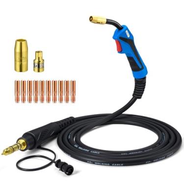 Imagem de Welding Knight Pistola de solda MIG de 150 Amp para Miller M-150 M-15 M15 M150 249040 Millermatic 35, 90, 120, 130, 130XP, 135, 140, 150, 175, 180s, 185, Hobart IronMan 210 (110 1,88 m Kit de 9 cm)