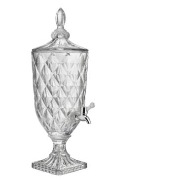 Imagem de Suqueira Dispenser Com Torneira De Vidro 5l Diamond Transparente Luxo