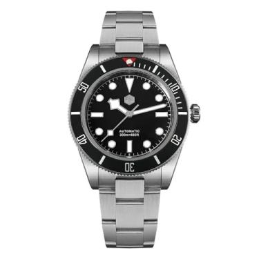 Imagem de San Martin Relógios masculinos – NH35 Movimento Automático Relógio de Mergulho SN008GC 40 mm Relógio de Pulso Masculino 20 Bar Impermeável Cristal Safira Luminoso Mecânico, Preto/BGW9 Lume/SN008D