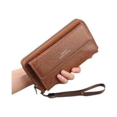 Imagem de Carteira Masculina De Couro PU De Grande Capacidade Com Vários Slots P