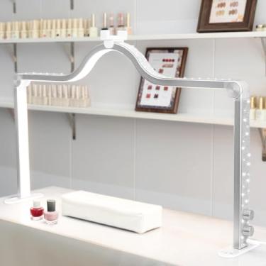 Imagem de KEDAO Luminária de unhas para mesa de meia lua para mesa de unhas 86 cm, candeeiro de mesa de LED dobrável, manicure para mesa, ajustável, lâmpada de meia lua regulável para cílios, beleza, tatuagens