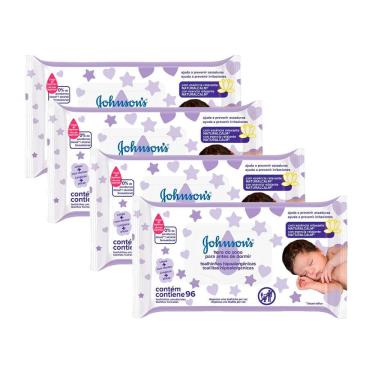 Imagem de Kit 4 Toalhas Umedecidas Johnson`s Baby Hora do Sono 96 Unidades