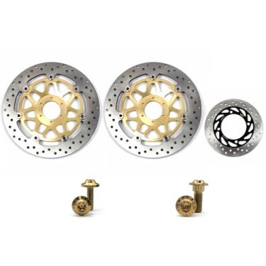 Imagem de Arashi Discos de freio dianteiros traseiros rotores com parafusos de montagem para Honda CB400 Vtec 400 1999-2015, acessórios de substituição de motocicleta