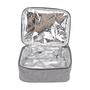 Imagem de predolo Bolsa térmica para lancheira aquecida elétrica, bolsa térmica reutilizável para adultos, de tecido Oxford para aquecimento de alimentos, Bento para, Cinza