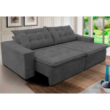 Imagem de Sofá Amazonas 2,10 metros Retrátil com Molas Suede Veludo Light - Ws estofados