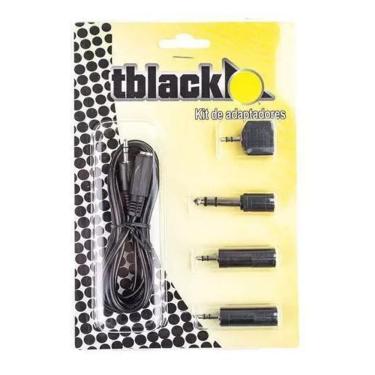 Imagem de Kit De Adaptadores E Plugues De Áudio P2 / P10 Tblack