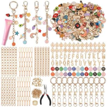 Imagem de Kit de fabricação de chaveiros selizo 500 unidades Charms DIY Craft