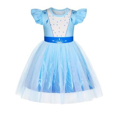 Imagem de Vestido HenzWorld Princess para meninas azul branco de 5 a 6 anos