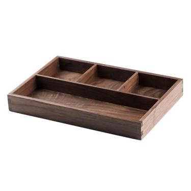 Imagem de WeiLaiKeQi Bandeja de madeira para guardar joias, mesa de entrada, caixa de armazenamento, caixa com divisórias, porta-chaves para pulseiras, fones de ouvido,