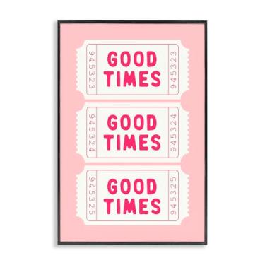 Imagem de Stupell Industries Good Times Ticket Stubs Arte giclée emoldurada preta, design por Lettered and Lined, 76 x 50 cm
