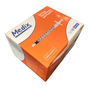 Imagem de Medix Seringa De Insulina (1Ml) 100Ui Sem Agulha - Caixa Com 100 Unidades