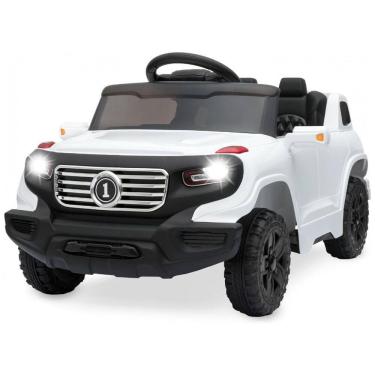 Imagem de Carro Elétrico Infantil a Bateria com Controle Remoto, 3 Velocidades e Luzes LED, 6V, Best Choice Products, Branco