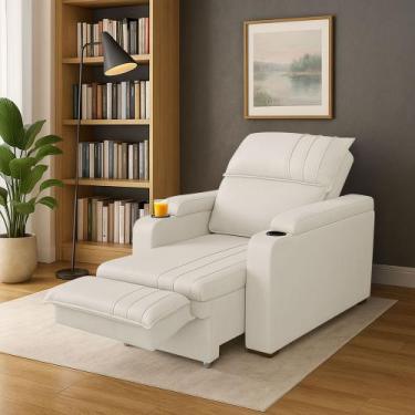 Imagem de Poltrona Srj Papai Retrátil Reclinável Veludo Porta Copos - SRJ MÓVEIS