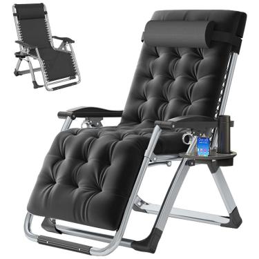 Imagem de Cadeira Reclinável Ajustável Gravidade Zero com Apoio de Cabeça, LILYPELLE, Preto