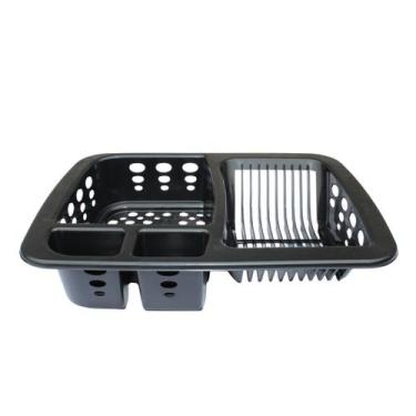 Imagem de Escorredor De Louças E Talheres Preto 3UD Plastic