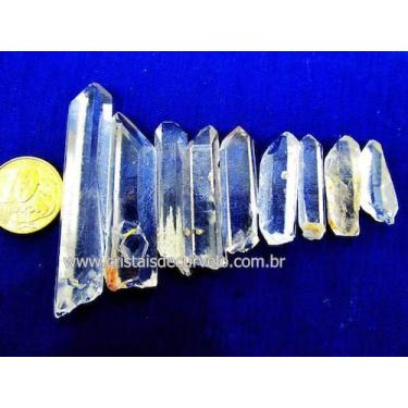 Imagem de Kit de Cristais Laser com 9 Pedras de Quartzo Transparente Longo e Fin