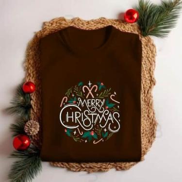 Imagem de Camiseta Unissex Natal Merry Christmas Festa Natal Personalizada Estam