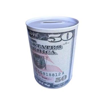Imagem de Cofre Cofrinho Estampado em Notas de Dólar  16cm x 12cm - ELITE