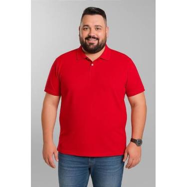 Imagem de Camiseta Polo Plus Size Masculina Vermelha - Conforto e Estilo - Corte