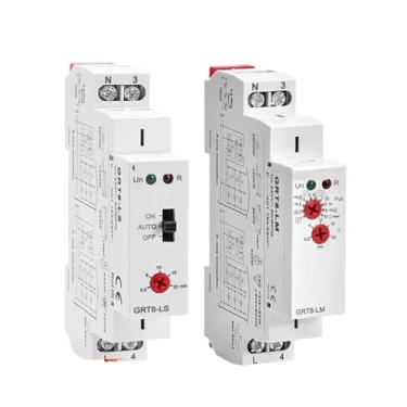 Imagem de 1 interruptor de escada GRT8-LS/LM interruptor temporizador de iluminação 230VAC 16A usado para controle de iluminação de corredor 0,5-20 minutos de atraso (GRT8-LM AC230V)