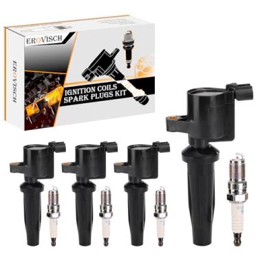 Imagem de Pacote 4 DG507 OEM Bobina de ignição e vela de ignição - Compatível com Ford Escape Fusion Transit Connect C-Max Lincoln MKZ Mercury Mariner Milan - Motor L4 2.0L 2.5L - Substitui # DG541 FD505