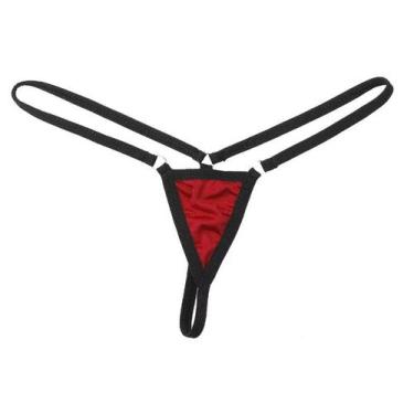 Imagem de Calcinha Fio Dental Micro Triângulo Vermelha - Almah Fashion, M, Verme