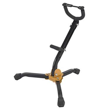 Imagem de RiToEasysports Suporte de Saxofone Ajustável de Metal de Qualidade Com Pino de Travamento, Design Ergonômico para Sax Alto Tenor, Suporte de Chão Dobrável para Saxofone, Leve e Portátil, Adequado para Apresentações