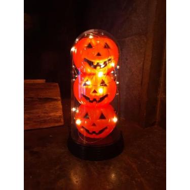 Imagem de Luminária Halloween Abóbora Redoma Cúpula Frio Dia das Bruxas - Amor L