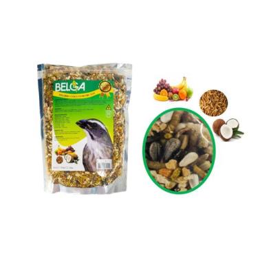 Imagem de 1 Ração Pássaro Preto Sábia Melros Pixarro Coco c/Frutas 500g Belga
