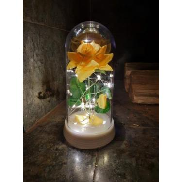 Imagem de Luminária A Rosa Encantada A Bela E A Fera Perola Frio - Amor Lindo Bo