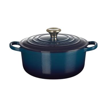 Imagem de PANELA REDONDA LE CREUSET 20CM SIGNATURE FERRO ESMALTADO AZUL AGAVE 21177204220450