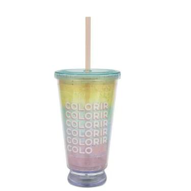 Imagem de Copo com Canudo Colorido e Led - 500ml Copo Canudo Led 500ml - Cores Edição Limitada Uatt