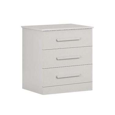 Imagem de Mesa de Cabeceira Rubi 3 Gavetas Branca