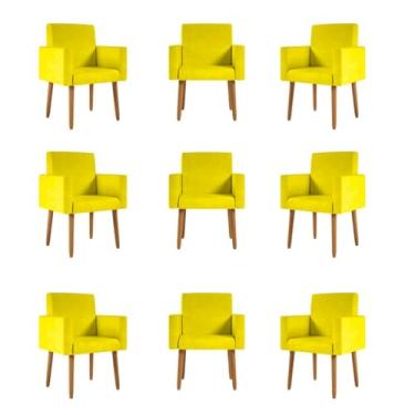 Imagem de Kit 09 Cadeiras Poltronas Decorativa - Escritório - Recepção Cor:amarelo