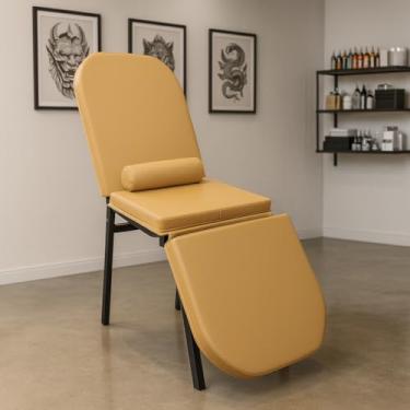 Imagem de Maca Fixa 3 Posições Reclinável Tatuagem Estética Massagem Compact (Caramelo)