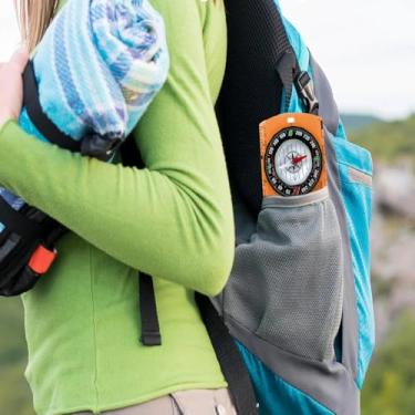 Imagem de Bússola de orientação avançada – Ferramenta profissional de navegação para caminhada, mochila e acampamento para leitura de mapas, laranja