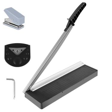 Imagem de Cortador de papel 3 em 1 de 30 cm, comporta até 10 folhas de papel A4-B7 (80 GSM), cortador de papel compacto A4 com trava de lâmina de segurança, base de plástico resistente, tábua de corte de papel