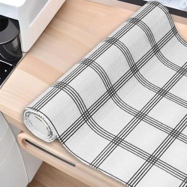 Imagem de Forro de prateleira, forros de armário antiderrapantes, não adesivos, espesso, forte aderência, à prova d'água, para cozinha, tapetes quadriculados para prateleiras, mesa de armário (30,5 cm x 10 pés)