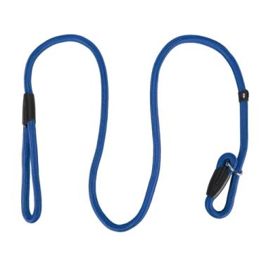 Imagem de Coleira de corda 2 em 1 para cães, de nylon macio, antiderrapante, ajustável, coleira de adestramento para cães, para cães pequenos e médios (azul, G)