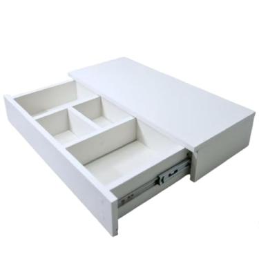 Imagem de Penteadeira Suspensa Com DivisóRia 60cm Para Maquiagem Com Gaveta(BRANCO COM DIVISÓRIA)