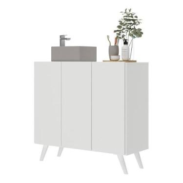 Imagem de Gabinete Banheiro 3 Portas 90Cm Multimóveis V5030 Branco - MULTIMOVEIS