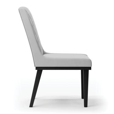 Imagem de Cadeira Sala De Jantar Base Madeira Preto Sofia Suede D03 - D'rossi Cor Cinza